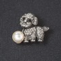 Brooch 'Puppy with a Ball' metal color 'silver' 2.8 cm