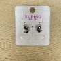 Xuping Rhodium-plated Black Crystal Stud Earrings, 12x8 mm +