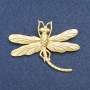 Brooch Dragonfly in Golden Metal 75×55 mm +