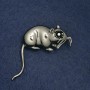 Rat Brooch in White Metal 37x37 mm
