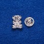 Screw-back brooch 'Mouse' silver metal 1.6 x 1.3 cm