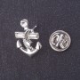 Brooch 'Anchor' metal color 'silver', series 'Theme' 2×1.5 cm, screw-type closure