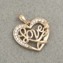 Xuping Pendant 18K Gold Plated Heart with White Crystals, 24×20 mm +
