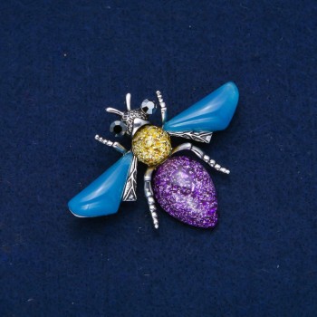 Butterfly Brooch, Silver Metal 47x62mm +