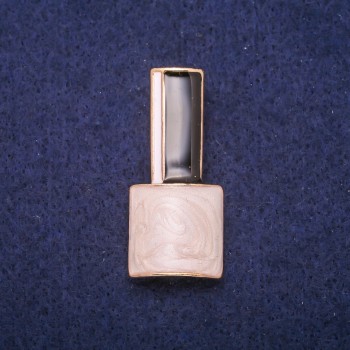 Брошка Лак перламутрова, чорна і біла емаль, золотистий метал 18х39мм