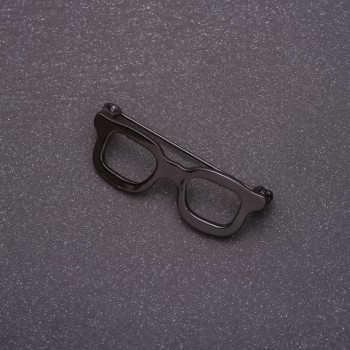 Brooch 'Mini Black Glasses' 42x15mm