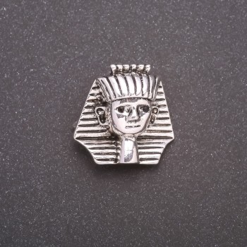 Brooch 'Pharaoh' in gray metal 25x25 mm