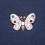 Brooch 'Butterfly' white enamel, gold-tone metal, 4×3 cm