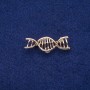 DNA Spiral Brooch 13×40mm, Golden Metal