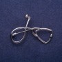 Brooch Stethoscope Gray Metal 44x30mm