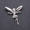 Brooch 'Elf Maiden' in White Crystals 43×42 mm White Metal