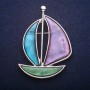 Brooch-Pendant Ship with Mother-of-Pearl 62x43mm +