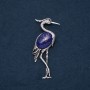 Brooch-pendant 'Heron with Lazurite' 80x30mm
