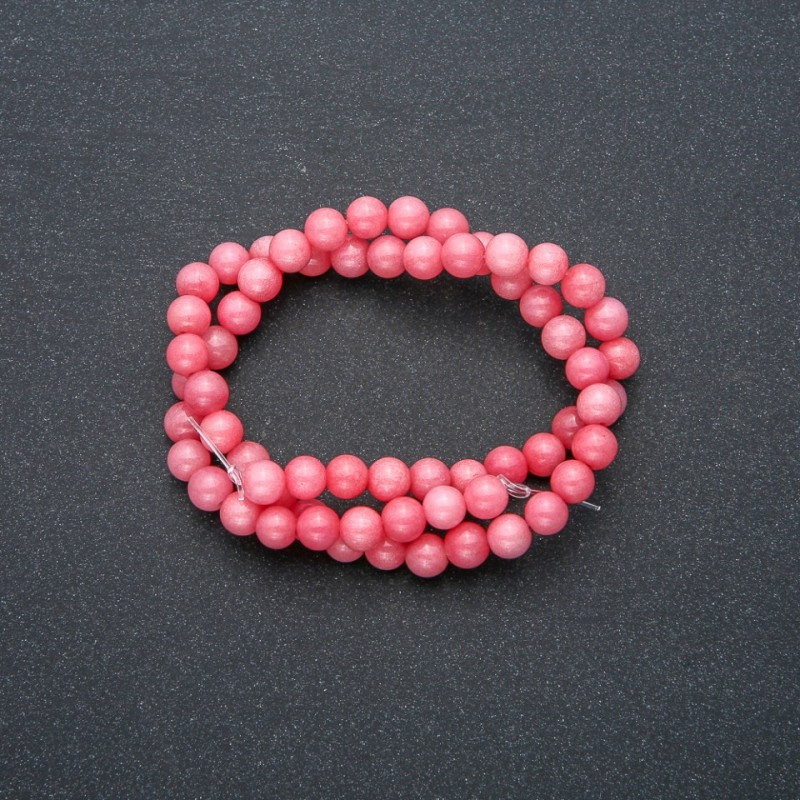 Natural tourmaline gemstone thread with smooth beads, 6 mm diameter, 38 cm length +