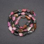 Faceted Tourmaline Beads, natural gemstone, 7x10 mm diameter, 38 cm length