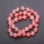 Pink Chalcedony natural stone beads on thread, round beads, diameter 10 (+/-) mm, length 36 cm