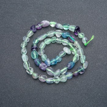 Beads on a thread of natural fluorite - oval shape, 8x6 mm, length 39 cm +