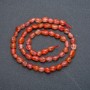 Sardonyx faceted beads on thread, natural stone, 8x6mm diameter, length 40 cm +