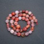 Carnelian beads on a string, round faceted, diameter 8x10 mm, length 40 cm +