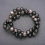 Natural Stone Beads, Silver Obsidian, Smooth Round Beads, 8 mm Diameter, 38 cm Length
