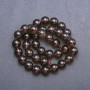 Smoky Quartz Beads (Artificial) on Thread — Smooth Round Beads, 10 mm Diameter, 38 cm Long