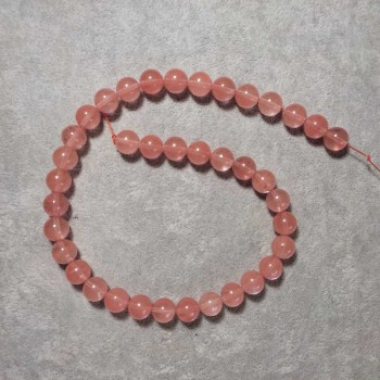 Artificial chalcedony beads, smooth round balls, 10 mm diameter, 38 cm strand