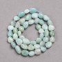 Beads on a thread of natural Larimar gemstone, teardrop shape, 6x8 mm diameter + -, length 39 cm +