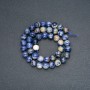 Beads on a thread, natural sodalite stone, smooth round beads, 8mm diameter, 38cm length +