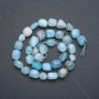 Aquamarine Beads on a Thread, Natural Stone, Round Faceted, 9×12 mm, 40 cm Length +