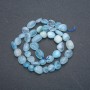 Aquamarine natural stone beads on a thread, round faceted beads, 9×12 mm diameter, 40 cm length +