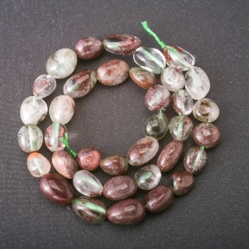 Moss Agate Faceted Beads, 8x12 mm, string length 38 cm
