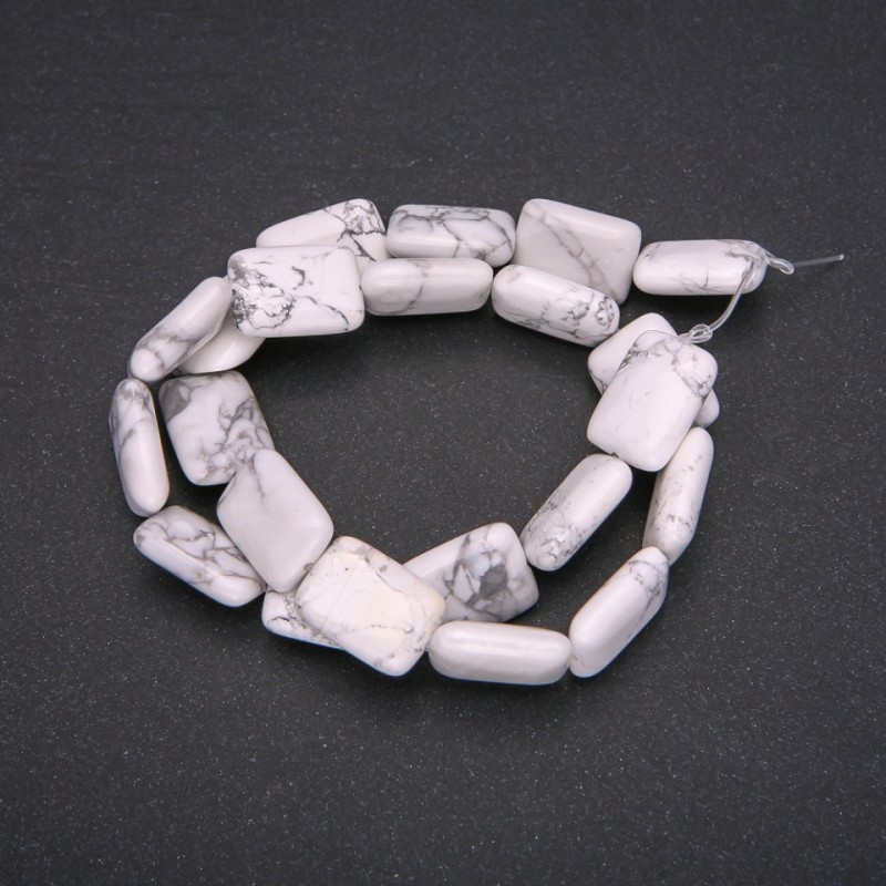 Kaholong rectangular beads, natural stone, 13×18 mm, length 38 cm (±)