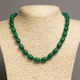 Malachite Necklace (pressed) "Barrel" dia. 10x14, L 46-49 cm+