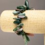 Elastic bracelet with natural green jasper 'Needle' chip, diameter 12-23×5-9 mm, length 18 cm +
