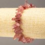Bracelet made of natural Strawberry Quartz - chip 'Needle' on elastic, diameter 8-18×3-5(±)mm, length 18 cm