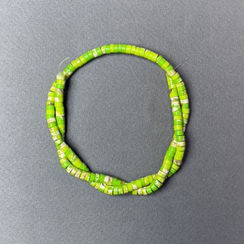 Beads Variscite Salad-Green (Pressed) Rondel, diameter 4.5×2.5 mm, length 39 cm on beading thread