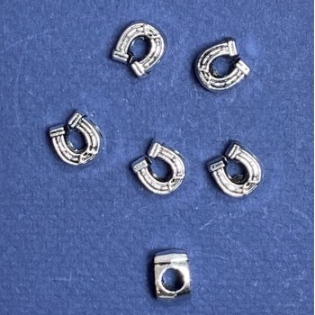 Pandora Bead Horseshoe 9x11mm, hole diameter 5mm, packaging 20 g +/- 9 pcs