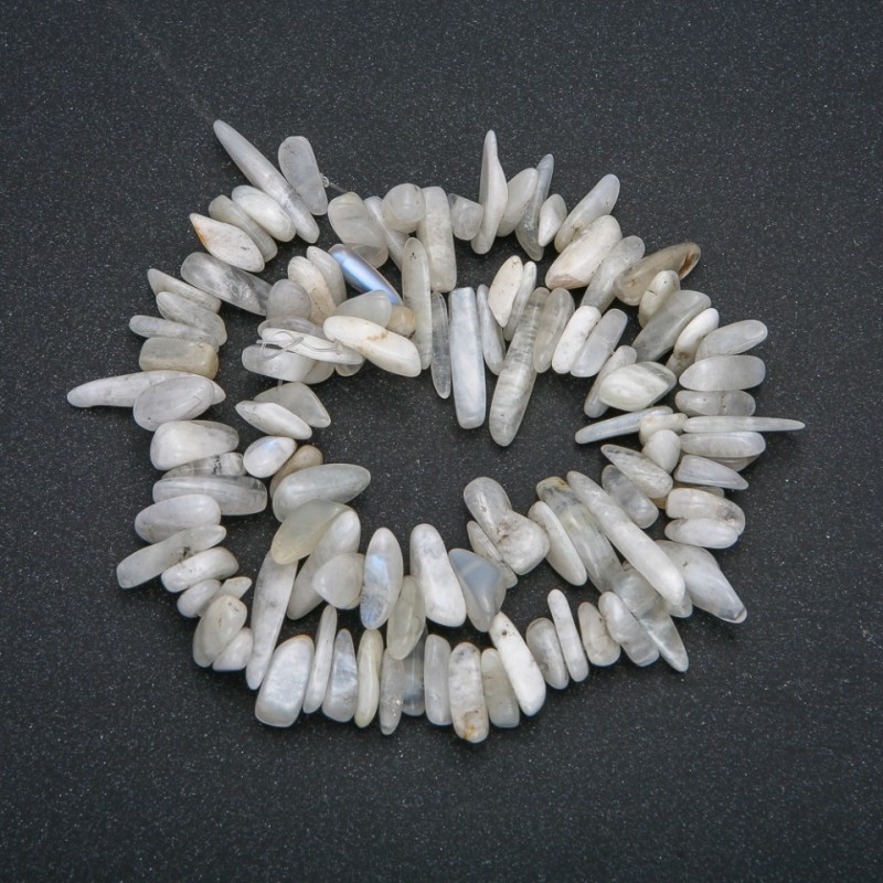 Adularia natural stone bead strand 'needle' chip, diameter 18x5mm, length 41 cm +