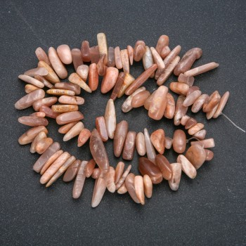 Natural gemstone thread Selenite chip 'Needle', diameter 15x5 mm, length 40 cm +