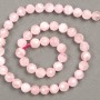 Beads of natural stone Rose Quartz, faceted round beads, 8 mm diameter, 38 cm strand +