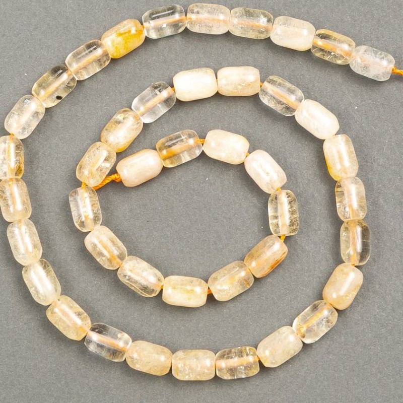Beads of natural Citrine 'Barrel', diameter 6x9mm, length 39 cm +
