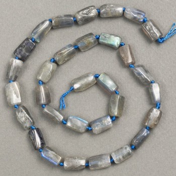 Beads on a string Labradorite, faceted 11×7 mm, length 44 cm+