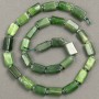 Beads on a thread of natural jadeite, faceted, diameter 12–10×7 mm, length about 40 cm ± (with seed beads 3×2)