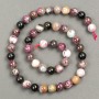 Tourmaline beads on a natural stone thread, 8mm diameter ±, 40cm length ±