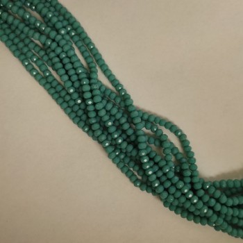 Turquoise Matte Czech Crystal Rondelle Beads, diameter 6x4.5 mm, length 43 cm