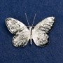 Brooch "Butterfly" gray and black enamel, silver-colored metal 55x39mm