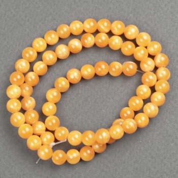 Beads on a thread Citrine (synthetic acrylic), smooth ball, 6mm diameter, 40cm length
