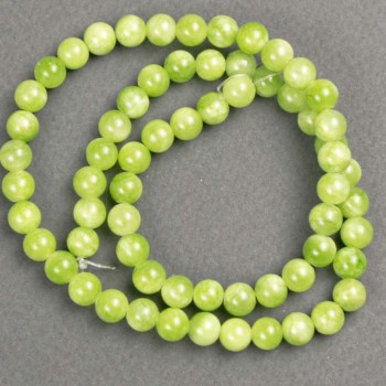 Onyx Beads (artificial acrylic) on thread, smooth 6 mm diameter beads, 40 cm length