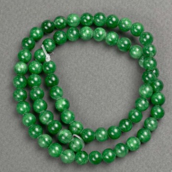 Chrysoprase Beads (synthetic acrylic) on fishing line, smooth spheres, 6.5 mm diameter, 40 cm length