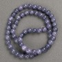 Amethyst beads (acrylic) on beading thread, smooth round beads, 6.5 mm diameter, 40 cm long